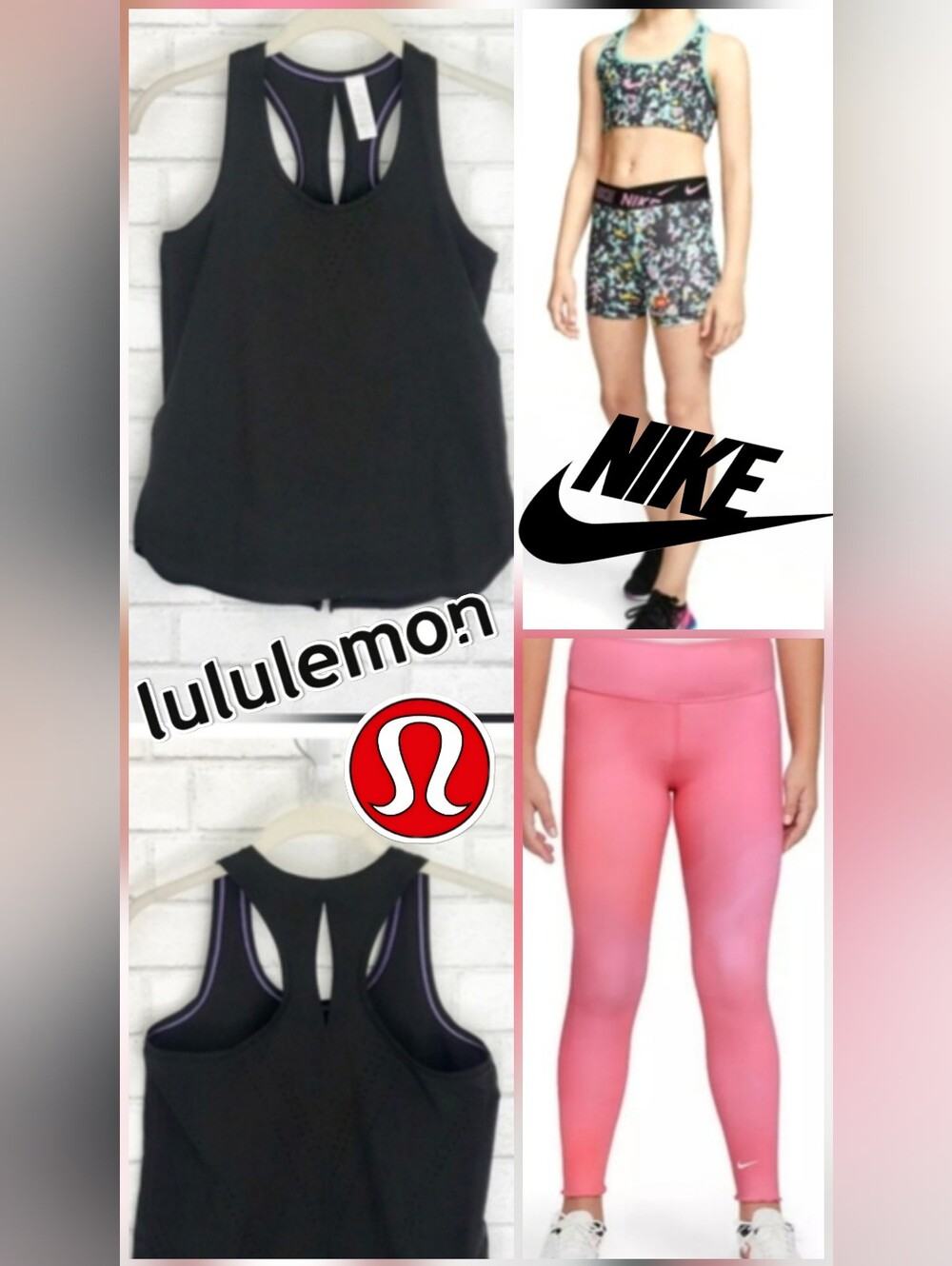 Girls 3 Piece Nike & Ivivva Bundle Shorts, Leggings & Tank Top